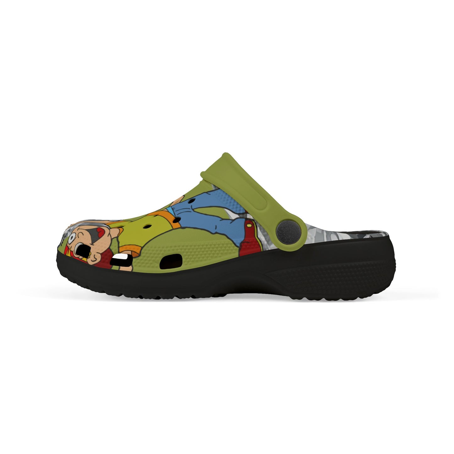 Kids Pirate Cartoon EVA Clogs — Lightweight Green Slip-On Shoes