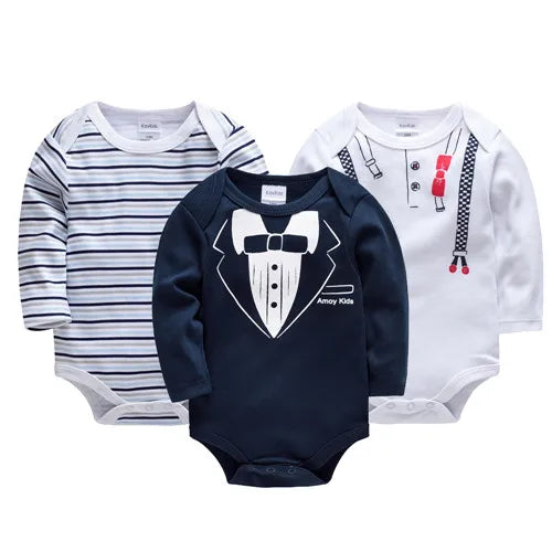 6 PCS 3 PCS Kavkas Baby Boys Girls Bodysuit Long Sleeve 100% Cotton Baby Clothes 0-12 months Newborn body bebe Jumpsuit Clothing