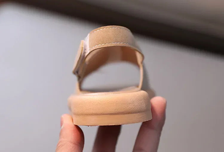 Sandals for Boys Fashion Summer Shoes 1-3-6 Years Girls Open Toe Matte Pu Leather Shoes Sandals Children Slippers