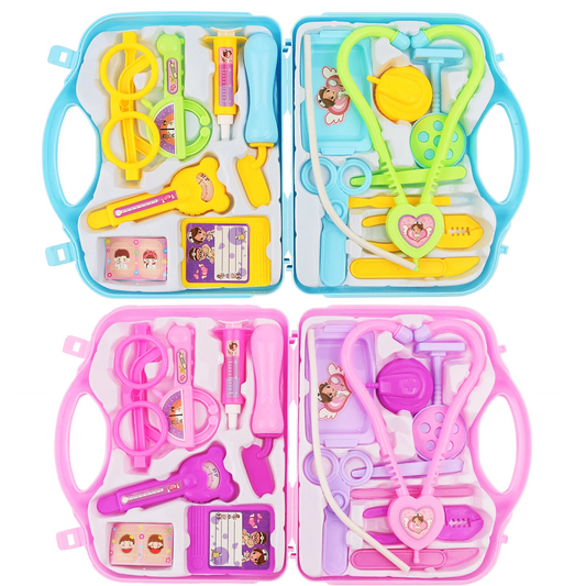 Children's doctor, playhouse toy, portable medicine box set, stethoscope, injection for girls and boys