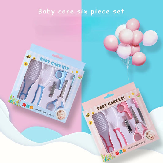 Baby Care and Cleaning 6-piece Nail Clipper Combination Set baby Safety Comb Brush Gift Box Wholesale New Born Baby Essentials