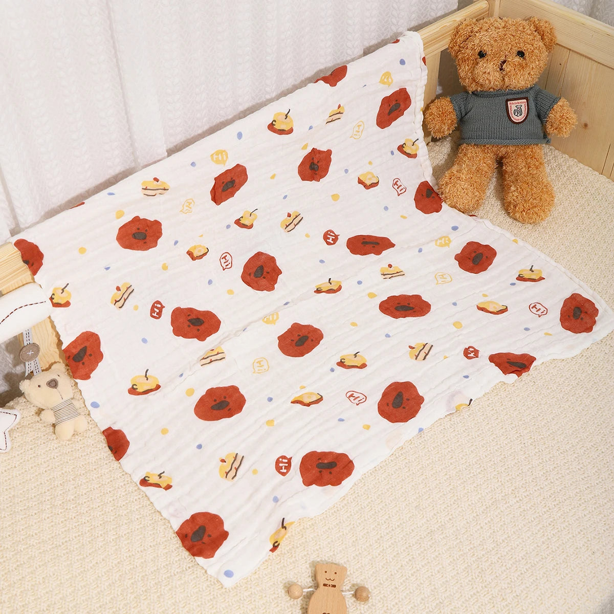 Cotton Baby Bath Towel Boys Girls Towel Blanket For Newborn Baby Bathrobe 4 Layers Gauze Washcloth Infant Swaddle