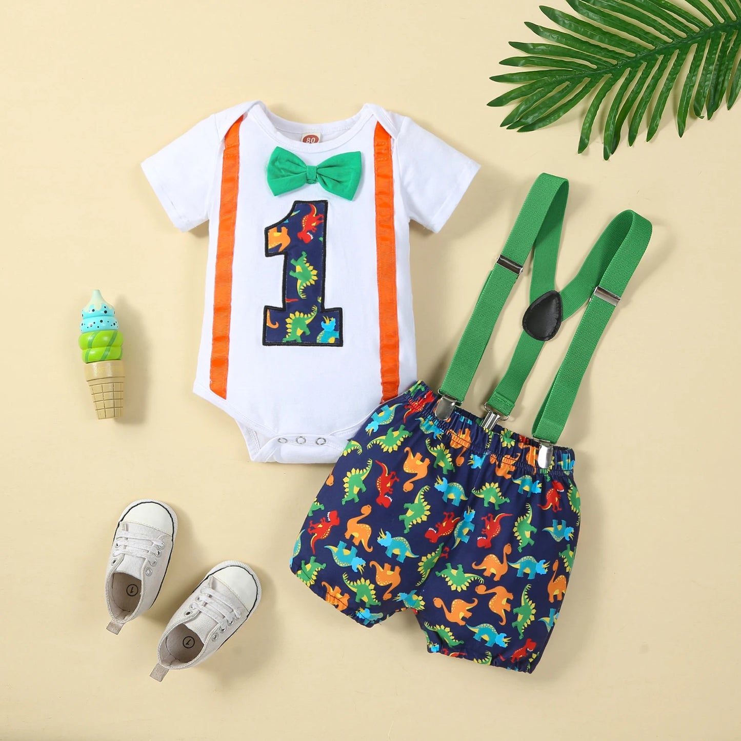 Baby Boys Outfits Sets Balloon Lette Bodysuit and Y-back Suspender Shorts Baby Clothes