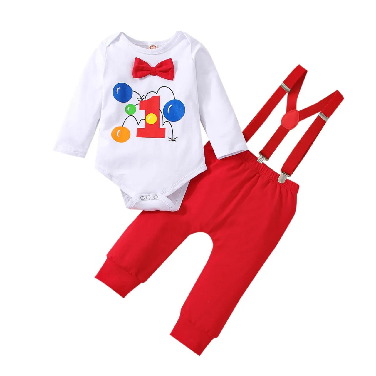 Baby Boys Outfits Sets Balloon Lette Bodysuit and Y-back Suspender Shorts Baby Clothes