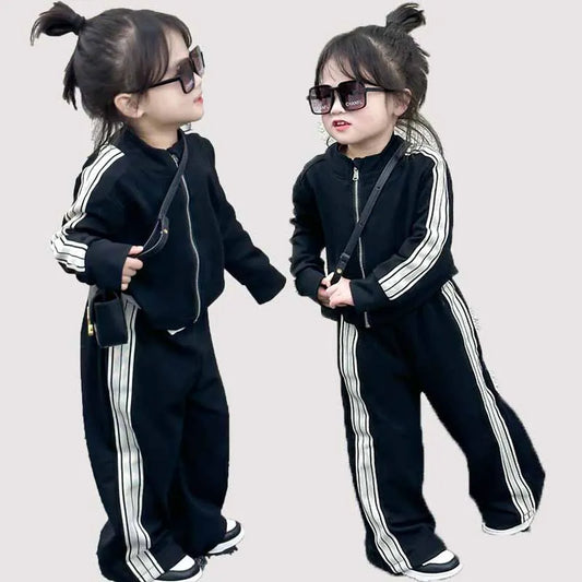 Girl's Clothes Sets Baby Autumn Suit Children's Striped Top Trousers 2Pcs Spring Sports Outfit Kids Casual Clothes 2-8 Years