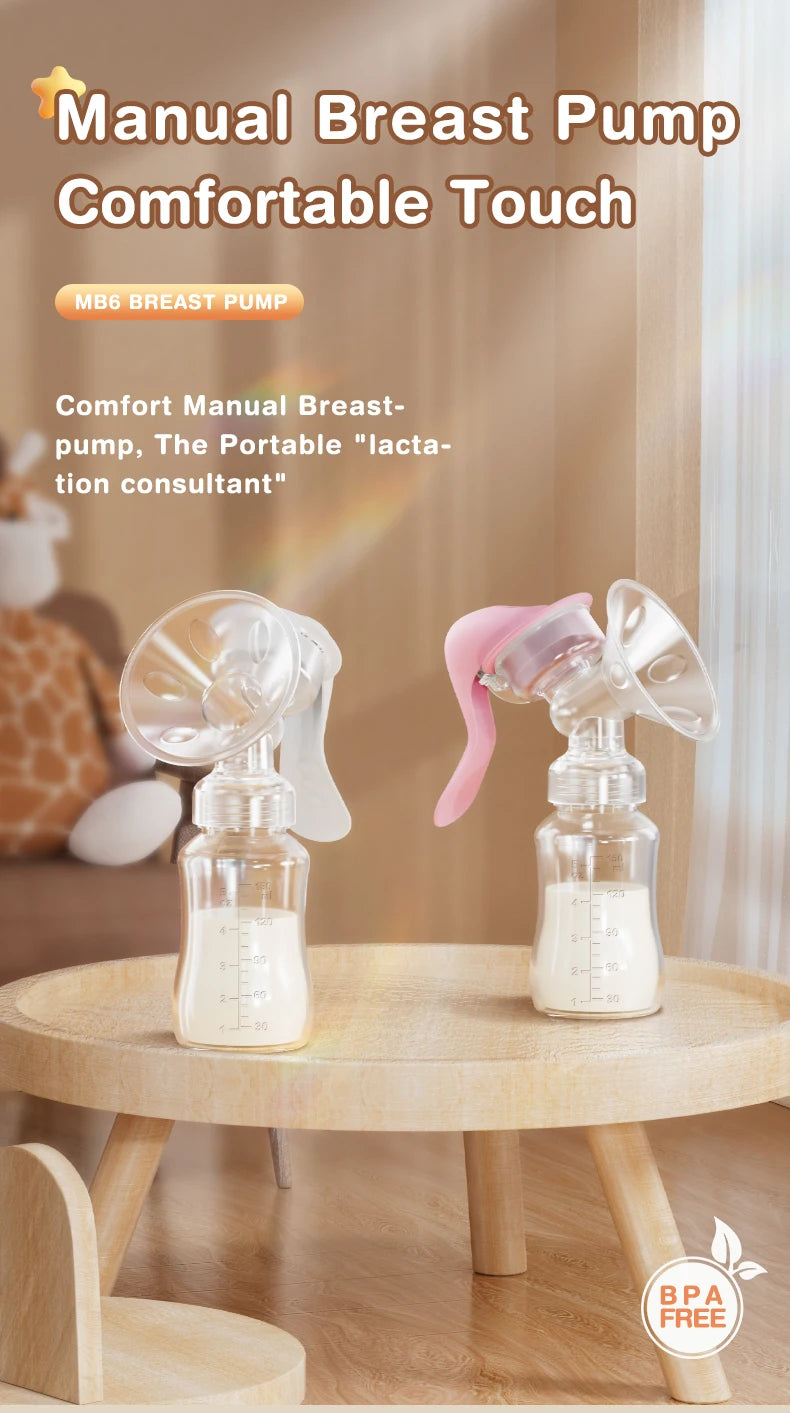 MAMIJOY Breast Pump Baby Nipple Manual Suction Milk Pump Feeding Breasts Pumps Milk Bottle Sucking Postpartum Supplies BPA Free