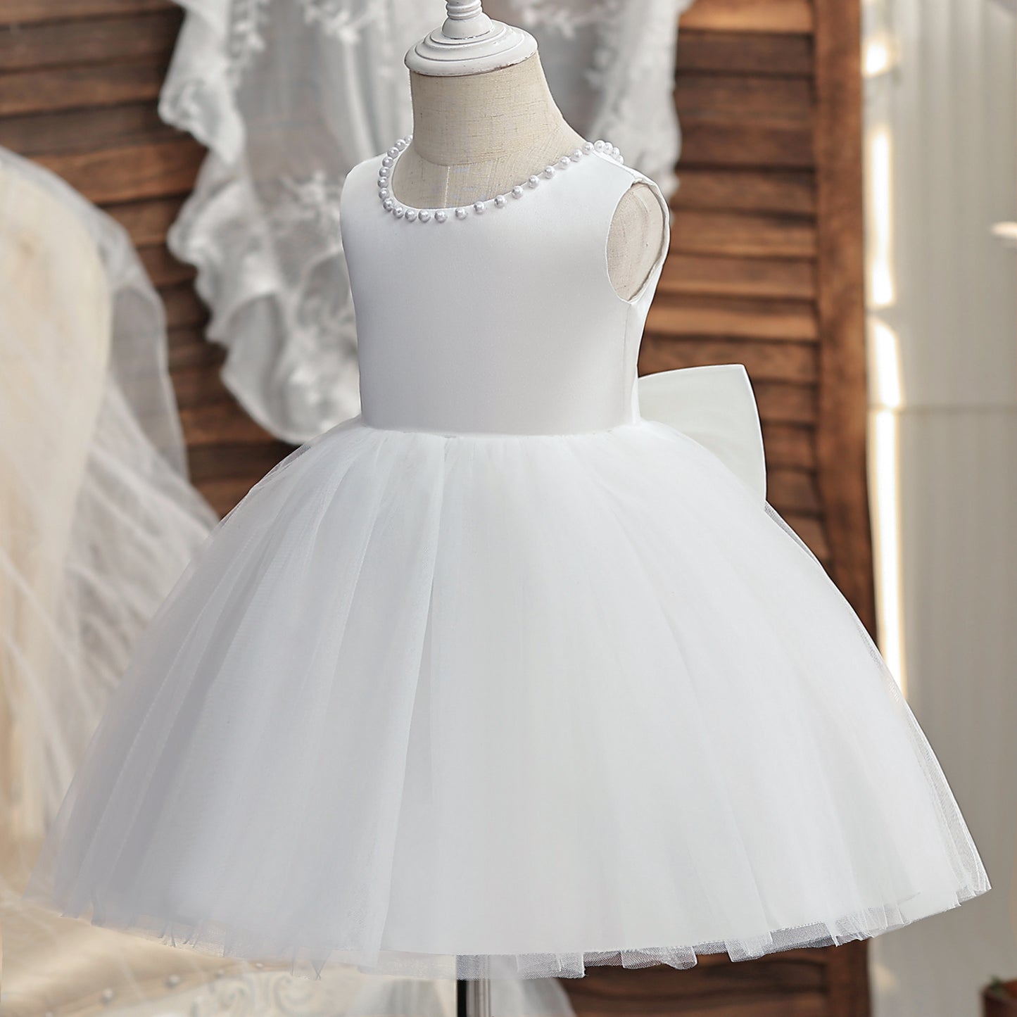 Green Christmas Dress for Girls Toddler Kids 1st Birthday Party Gown Elegant Princess Beaded Backless Baby Girl Wedding Vestidos