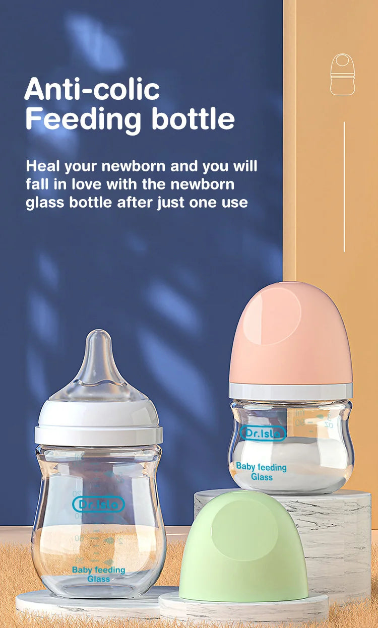 MAMIJOY Anti-Choke Baby Bottle Newborn Glass Bottles 90/160ML Anti-flatulence Milk Feeding Bottles Infant BPA Free 0-3 Month