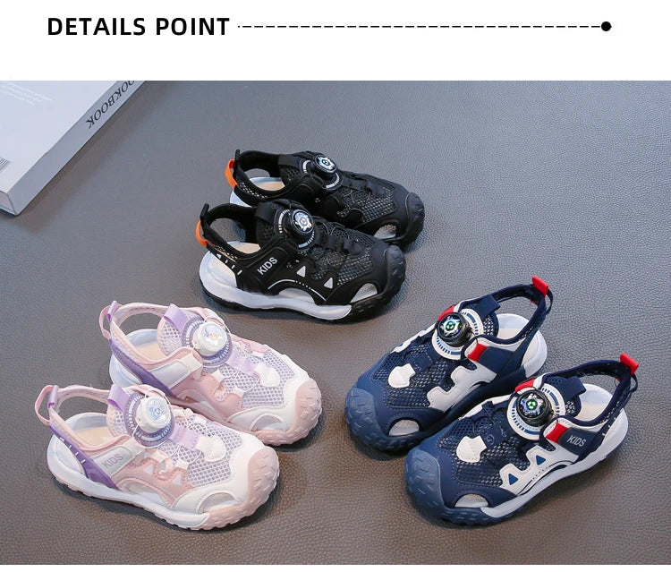 Boys' Sandals 2025 Summer New Children's Sports Beach Shoes Lightweight Anti slip Baotou Cool Dragging Girls' Sandals Trendy