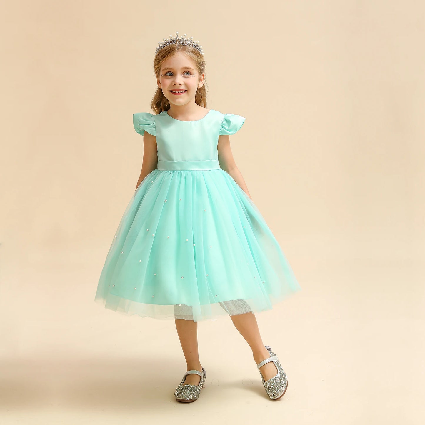 Toddler Baby Girls Lace Dresses Embroidery Elegant Christmas Princess Dresses for 1-5 Yrs Newborn Infant Outfits Green Christmas