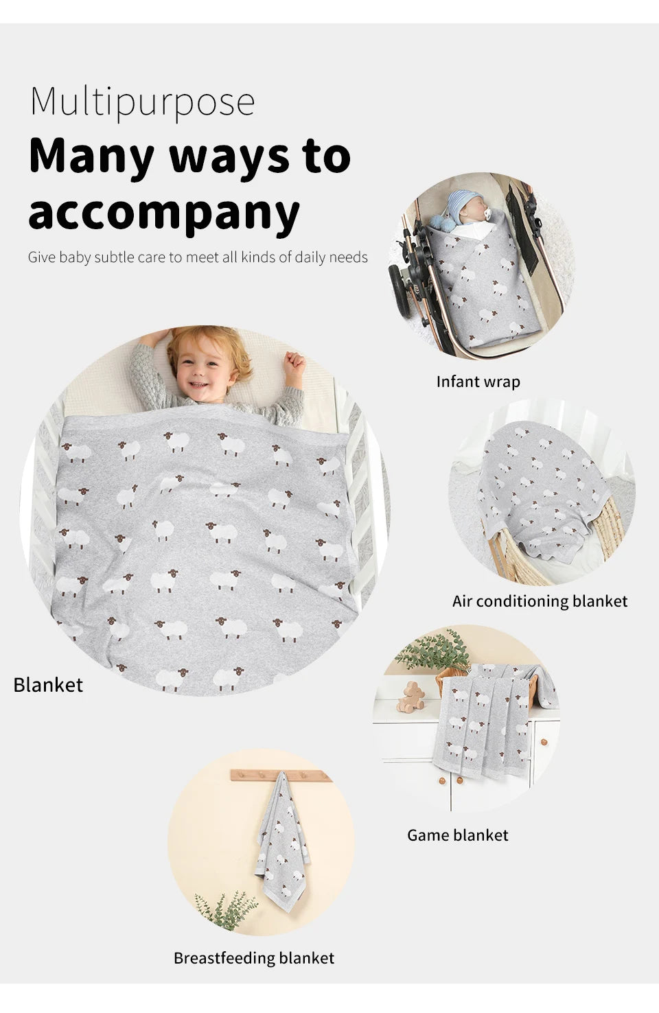 Baby Cotton Blankets Knitted Newborn Boys Girls Stroller Nursery Swaddle Wrap Cuddle Quilts 90*70cm Infant Toddler Receiving Mat