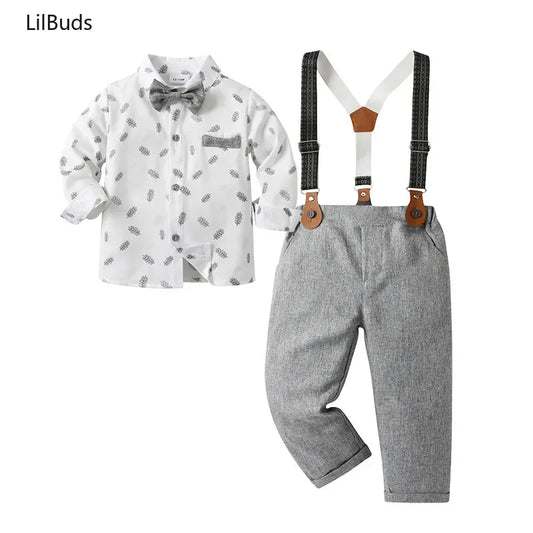 Boys Spring Autumn Clothes Children's Clothes Baby Overalls Small Suit 2-Piece Boy Suits New Born Infant Outfit Set Tops Pants