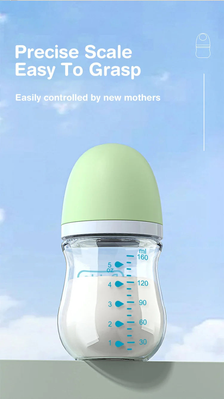 MAMIJOY Anti-Choke Baby Bottle Newborn Glass Bottles 90/160ML Anti-flatulence Milk Feeding Bottles Infant BPA Free 0-3 Month