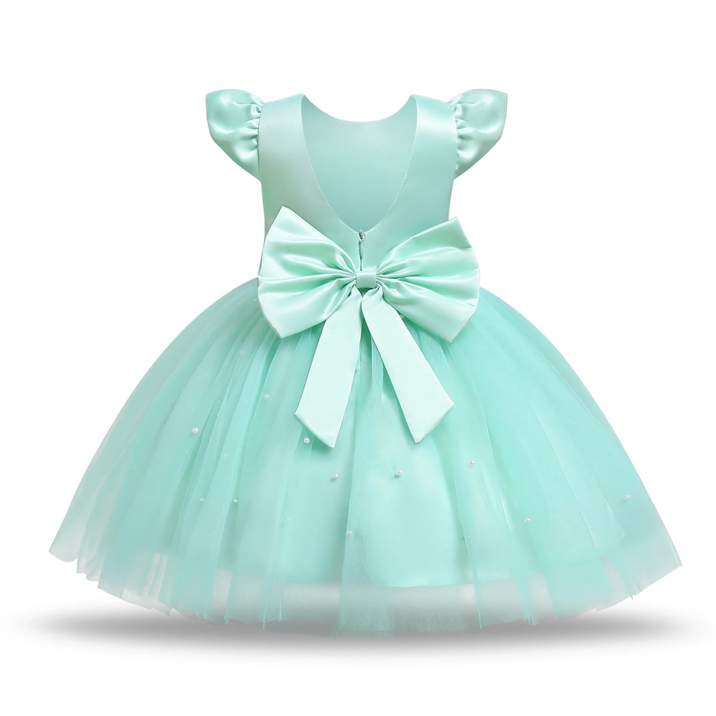Toddler Baby Girls Lace Dresses Embroidery Elegant Christmas Princess Dresses for 1-5 Yrs Newborn Infant Outfits Green Christmas