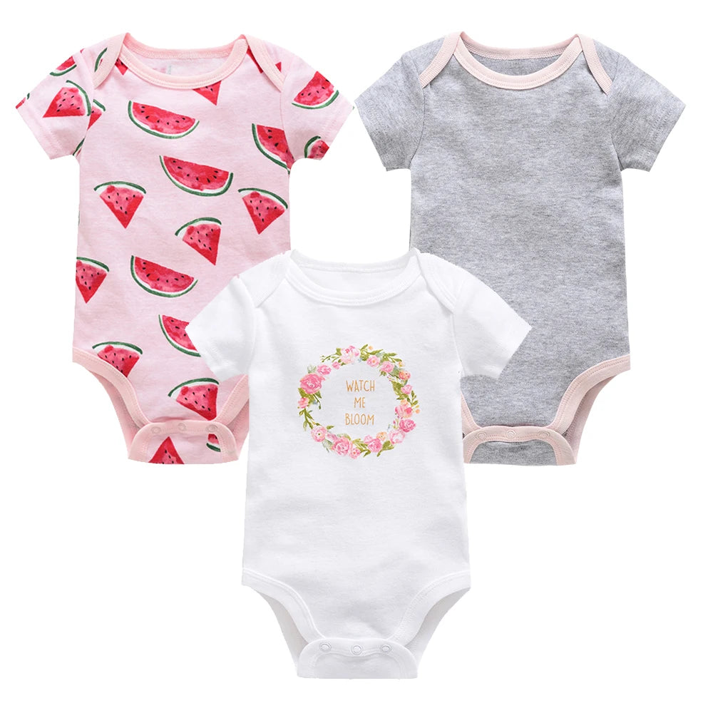 3/6 pcs a lot Baby Girls Clothes pour nouveaux Cotton Short Sleeve Girl Bodysuit 0-12 Months Newborn Boys Clothing Toddler