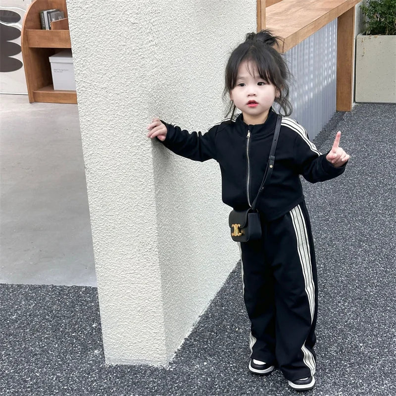 Girl's Clothes Sets Baby Autumn Suit Children's Striped Top Trousers 2Pcs Spring Sports Outfit Kids Casual Clothes 2-8 Years