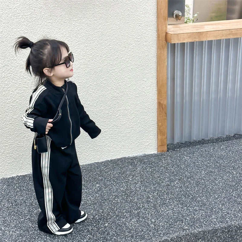 Girl's Clothes Sets Baby Autumn Suit Children's Striped Top Trousers 2Pcs Spring Sports Outfit Kids Casual Clothes 2-8 Years