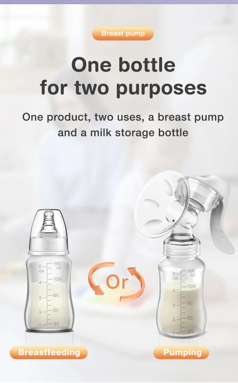 MAMIJOY Breast Pump Baby Nipple Manual Suction Milk Pump Feeding Breasts Pumps Milk Bottle Sucking Postpartum Supplies BPA Free
