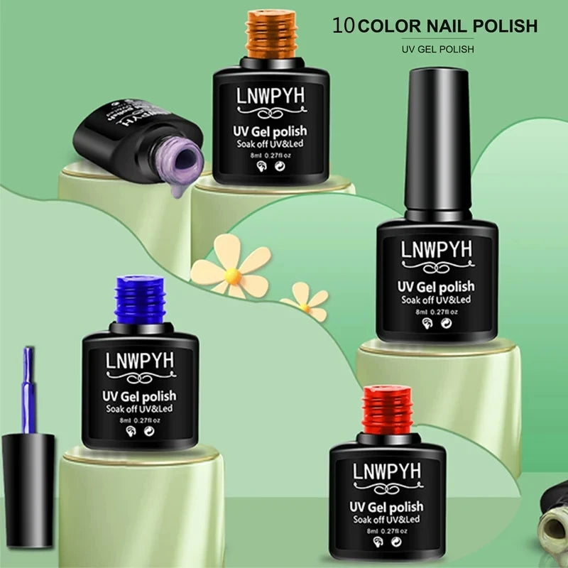 Gel Nail Polish Kit With UV Nail Lamp Electric Nail Drill Machine Soak OFF Gel Nail Kit Base&Top Coat Gel Polish Nail Tool Set