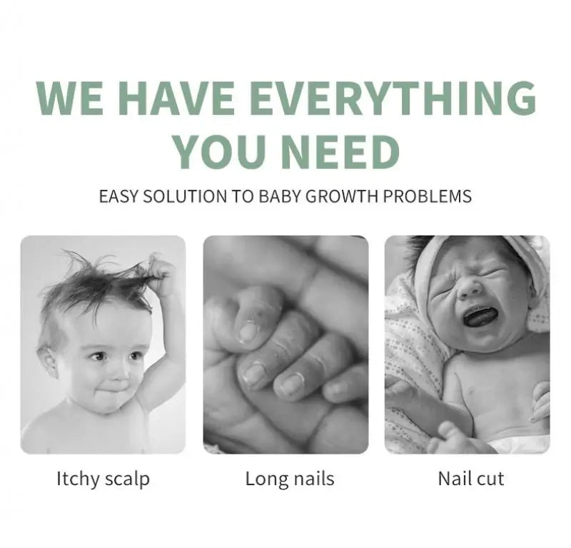 6Pcs Baby Care Kit+Storage Bag Nasal Aspirator Nail Scissors Hair Comb Brush Cleaning Tools Set Newborn Gift Kids Healthcare Kit