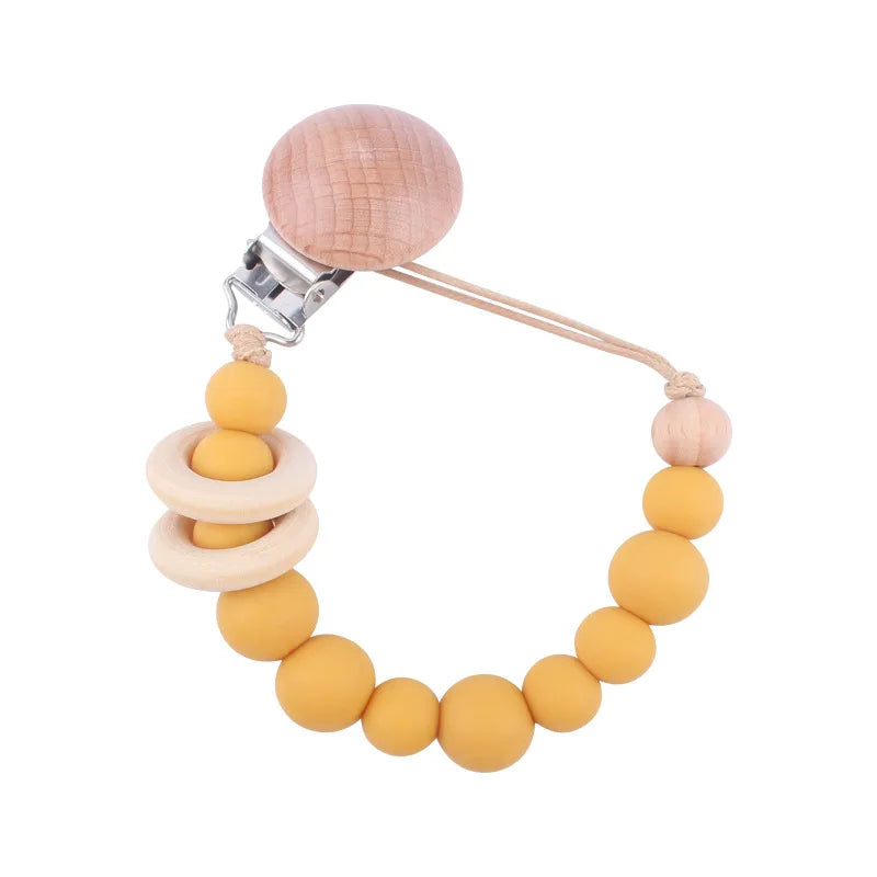 Baby Anti-drop Chain Pacifier Clips Silicone Beads Infant Nipple Appease Soother Chain Clips Dummy Holder Nipple Clip