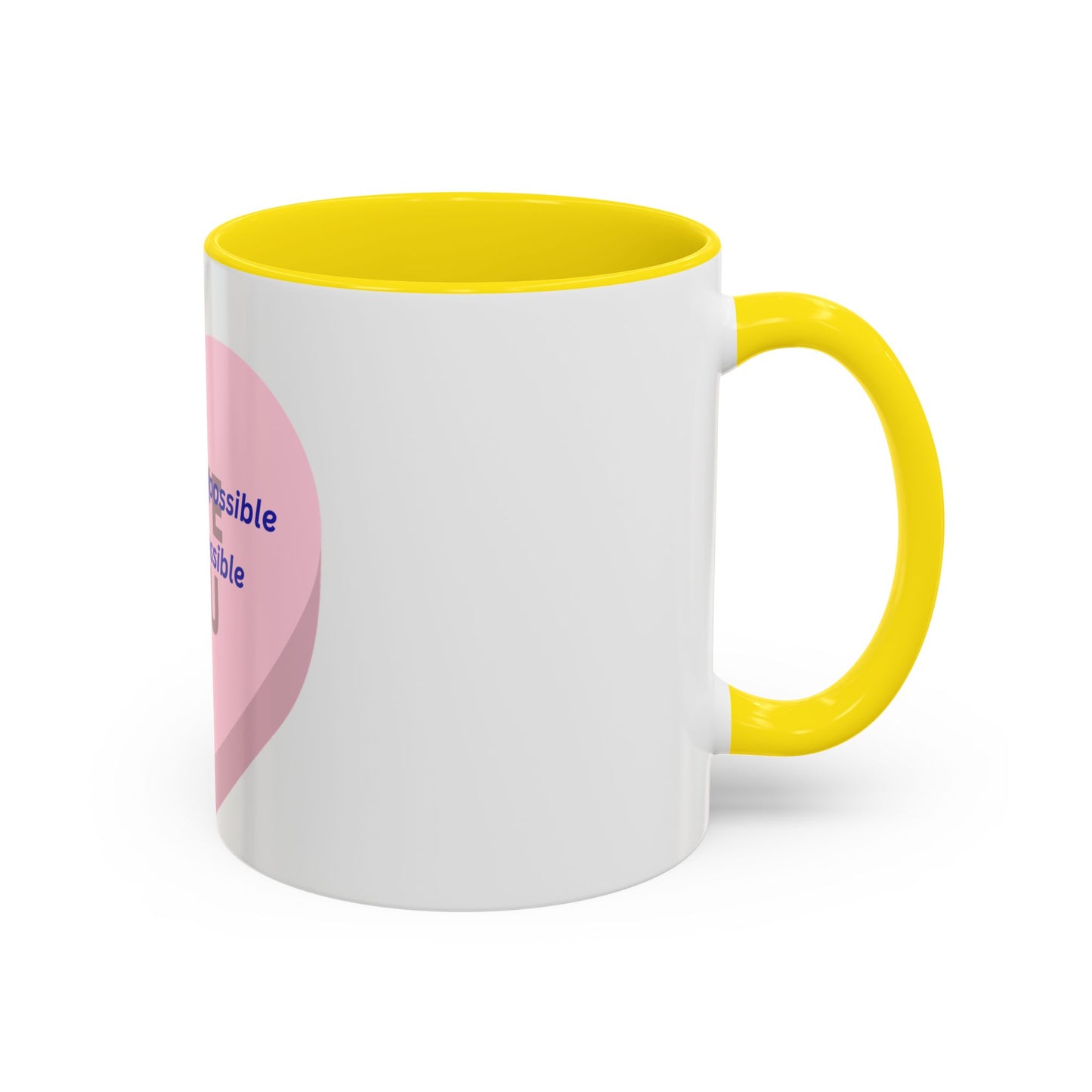 Jesus Made Possible Coffee Mug — Inspirational Pink Heart Accent Mug (11/15oz)