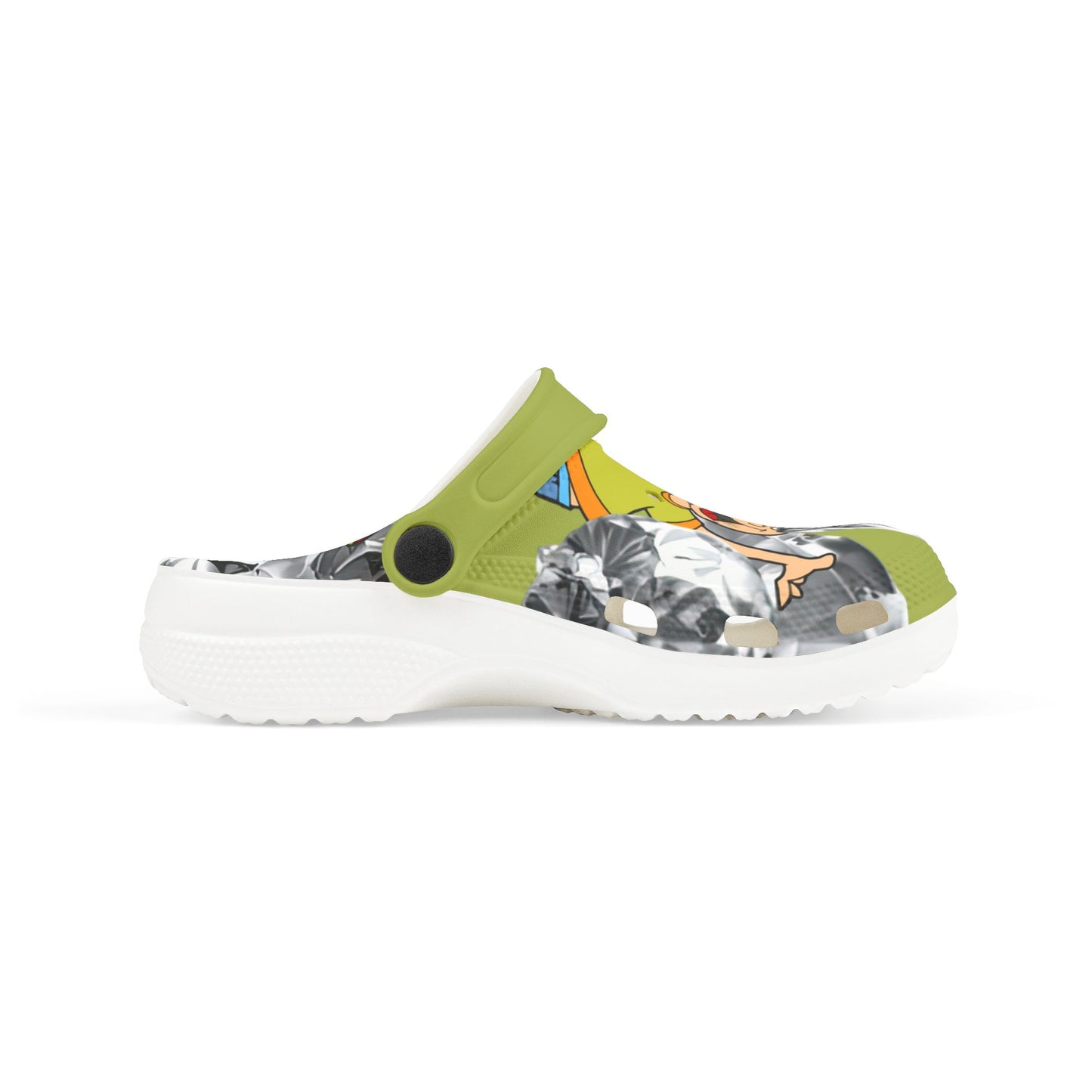 Kids Pirate Cartoon EVA Clogs — Lightweight Green Slip-On Shoes