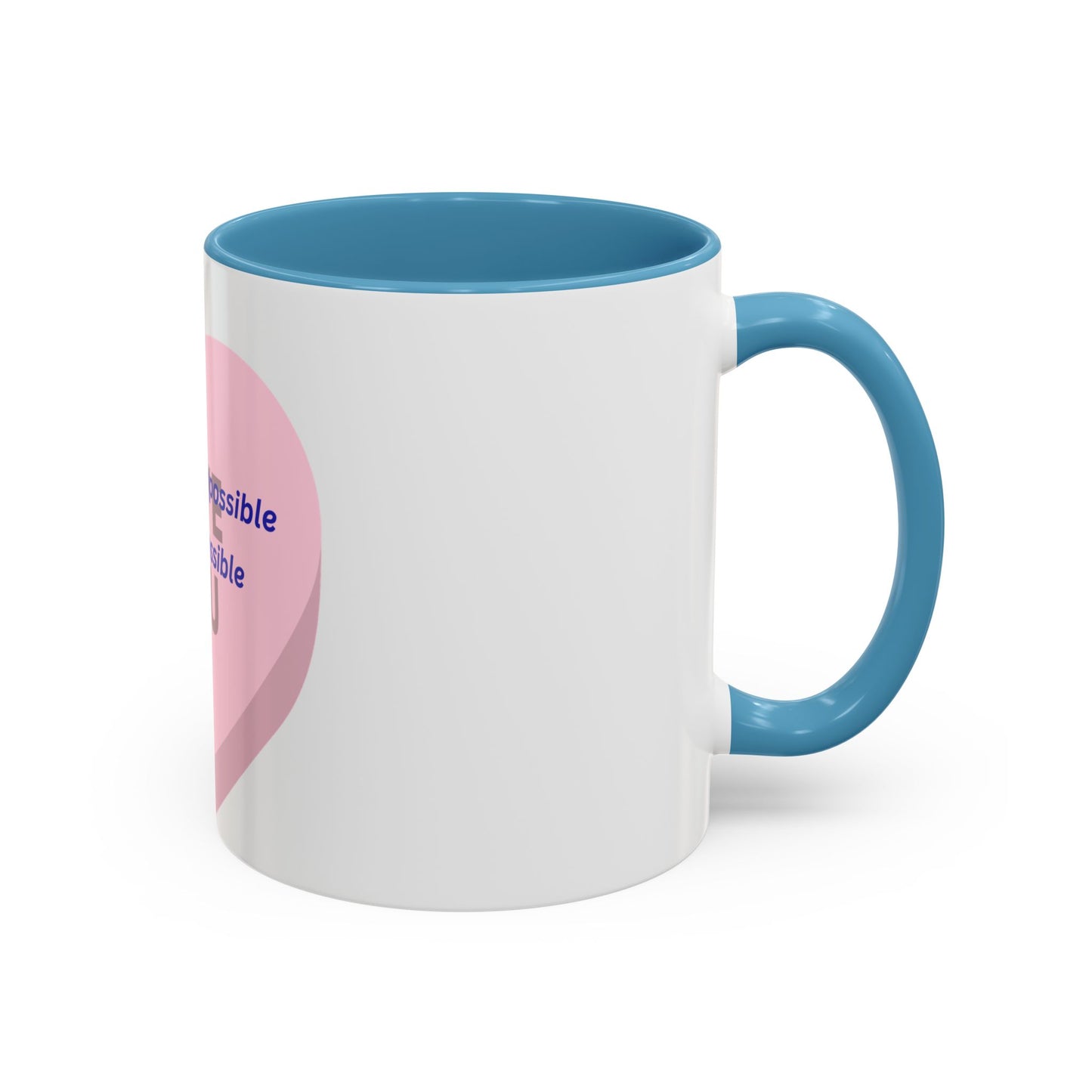 Jesus Made Possible Coffee Mug — Inspirational Pink Heart Accent Mug (11/15oz)