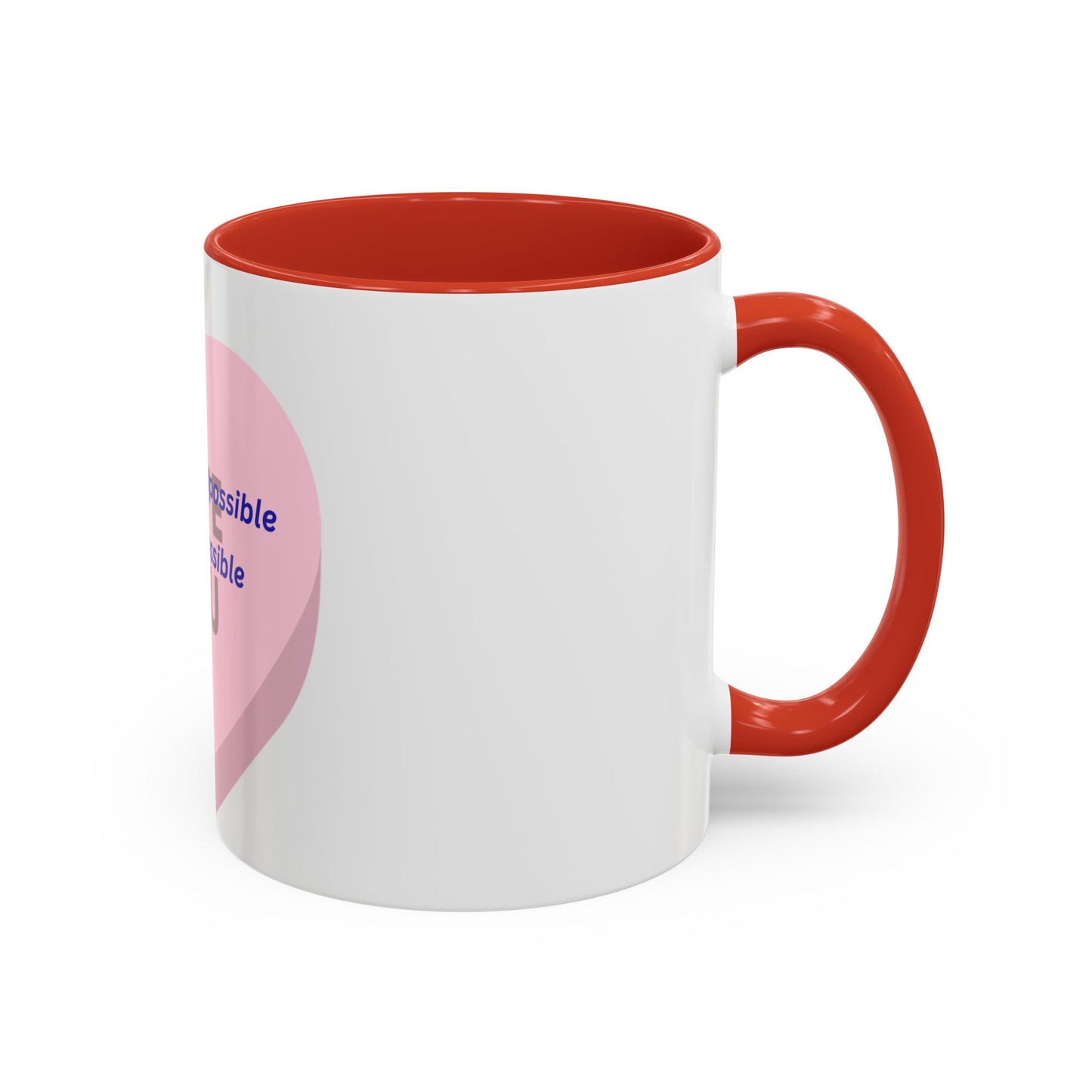Jesus Made Possible Coffee Mug — Inspirational Pink Heart Accent Mug (11/15oz)