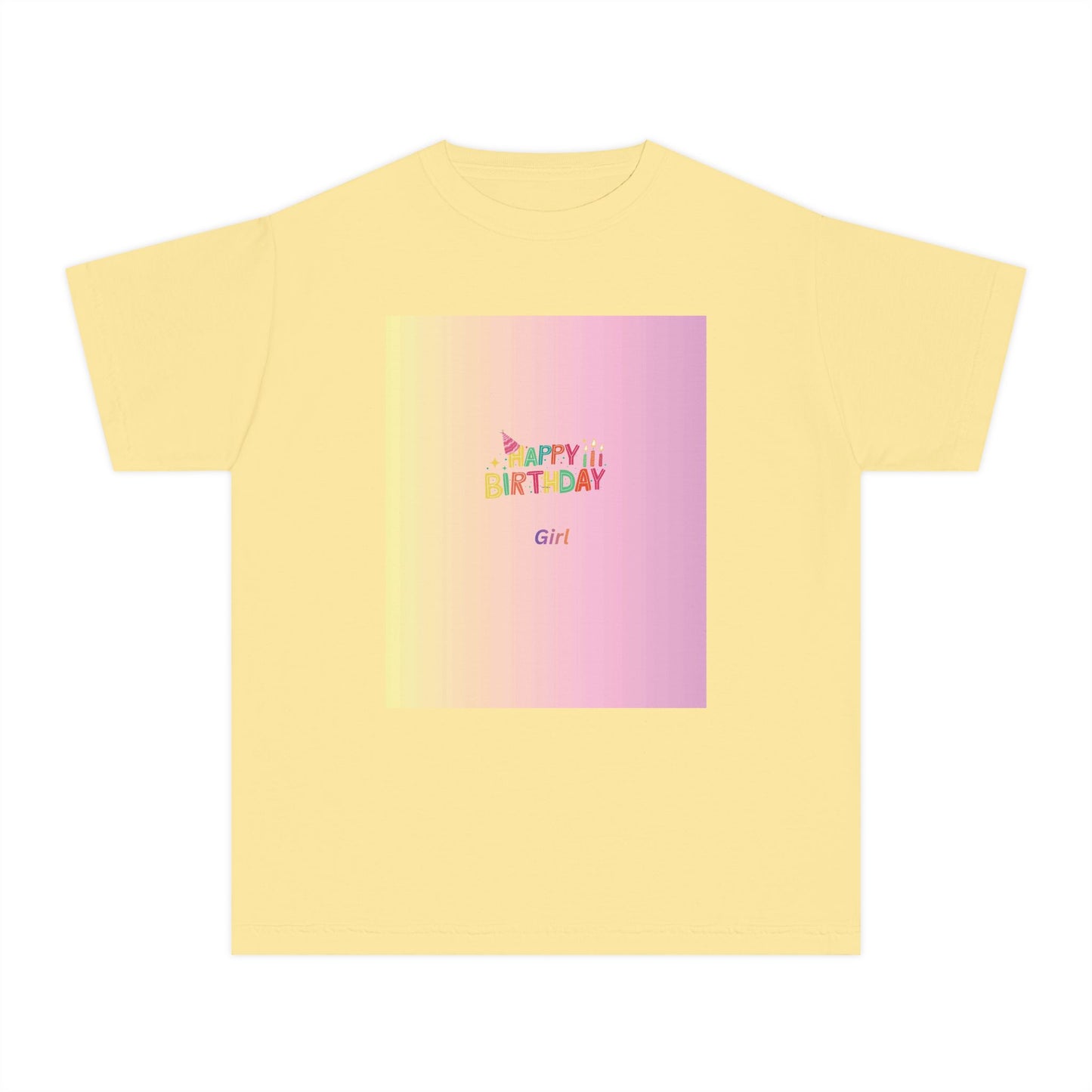 Birthday Kids Tee — Pastel "Happy Birthday" Graphic Youth T‑Shirt