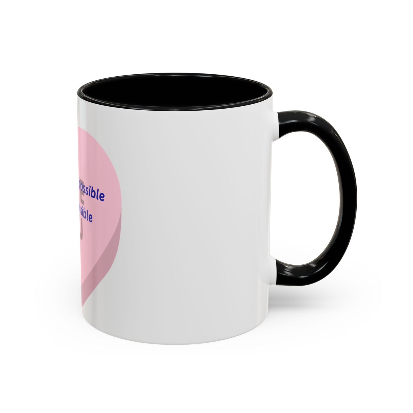 Jesus Made Possible Coffee Mug — Inspirational Pink Heart Accent Mug (11/15oz)