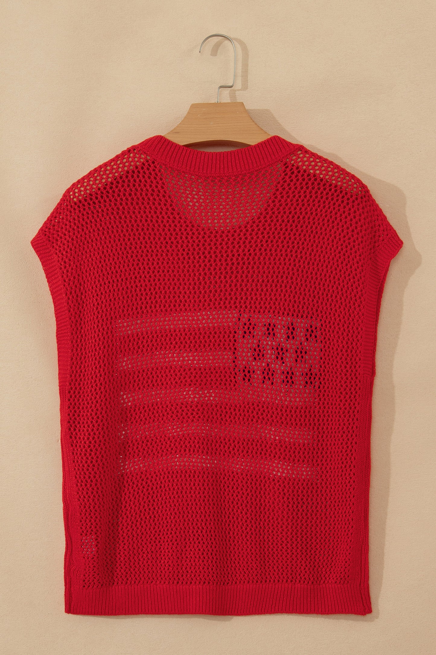 Fiery Red Flag Graphic Short Sleeve Sweater Top