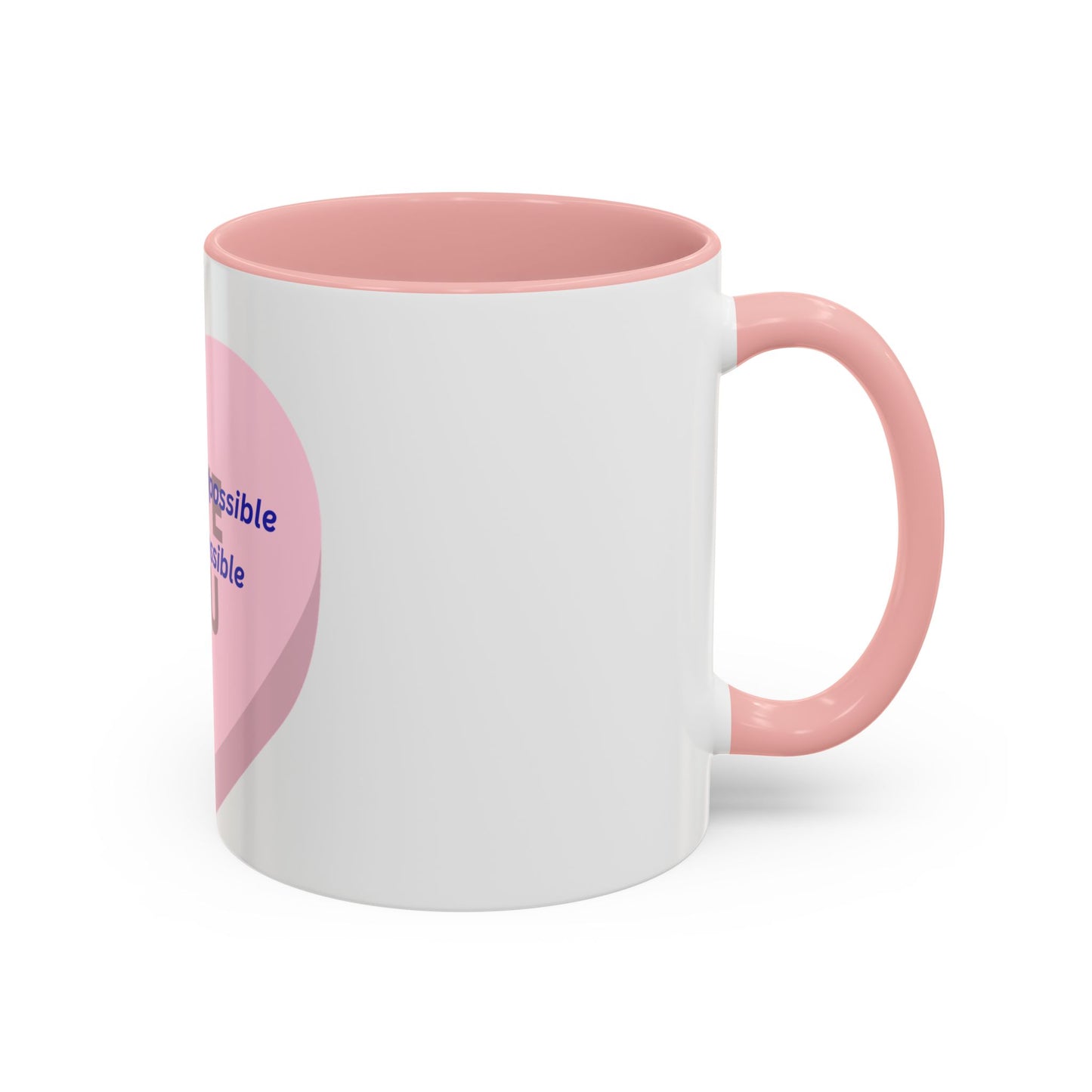 Jesus Made Possible Coffee Mug — Inspirational Pink Heart Accent Mug (11/15oz)