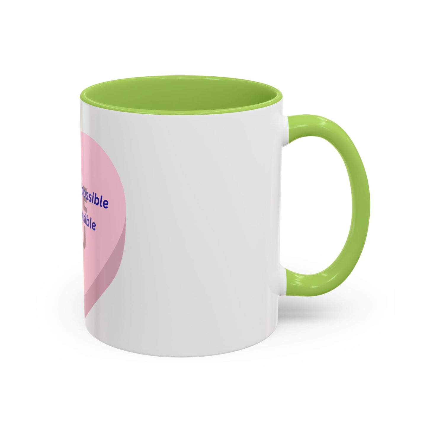 Jesus Made Possible Coffee Mug — Inspirational Pink Heart Accent Mug (11/15oz)