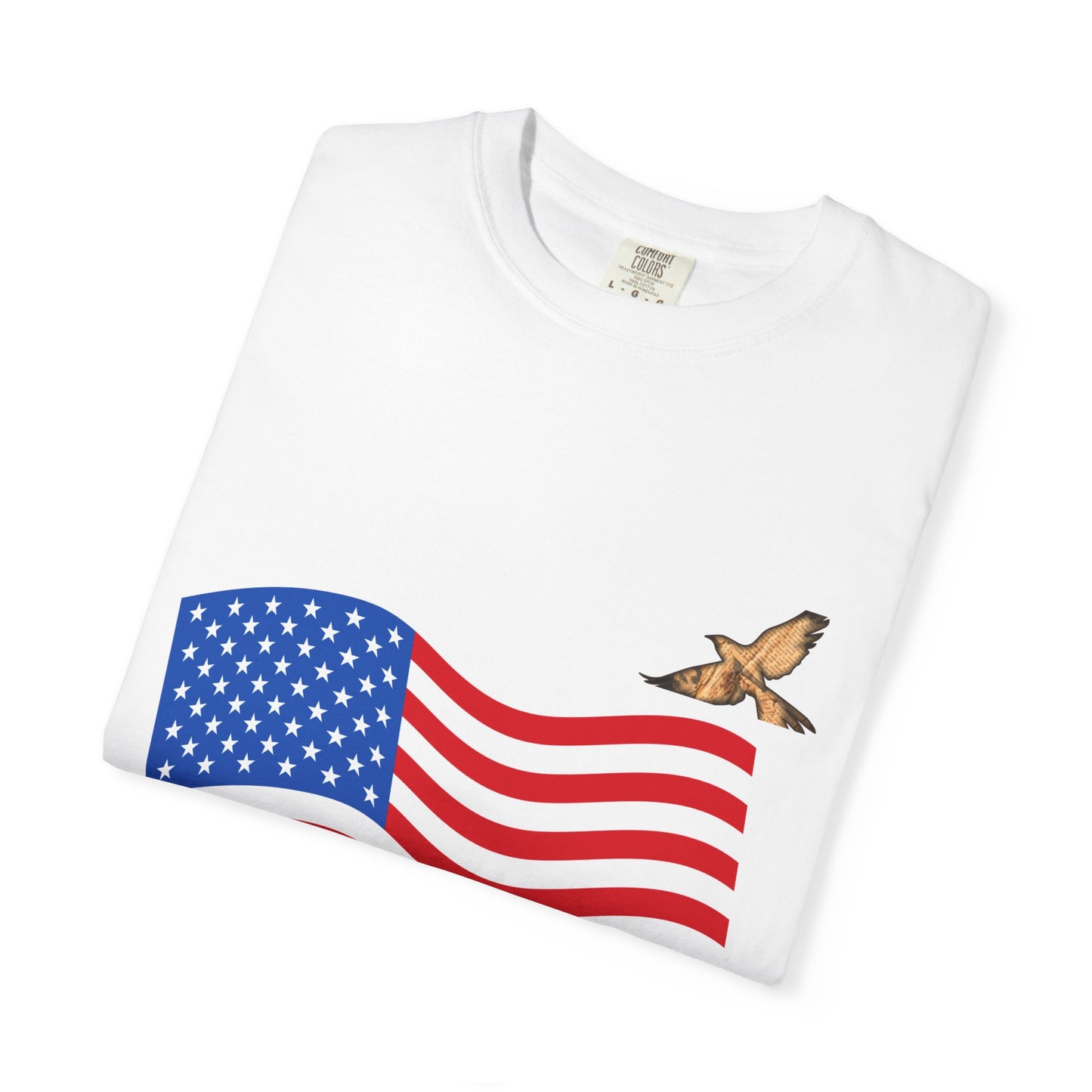 American Flag T-Shirt with Soaring Eagle – Patriotic USA Tee for 4th of July