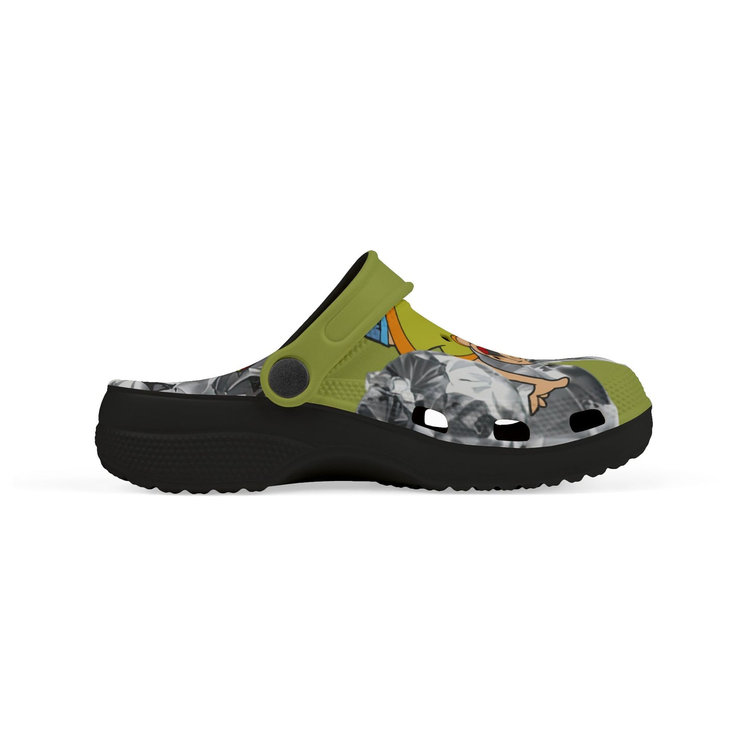 Kids Pirate Cartoon EVA Clogs — Lightweight Green Slip-On Shoes