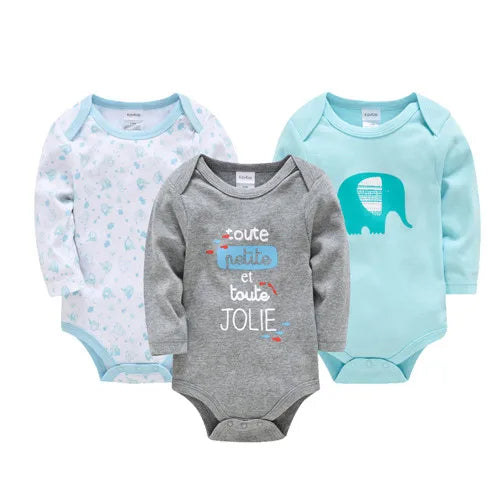 6 PCS 3 PCS Kavkas Baby Boys Girls Bodysuit Long Sleeve 100% Cotton Baby Clothes 0-12 months Newborn body bebe Jumpsuit Clothing