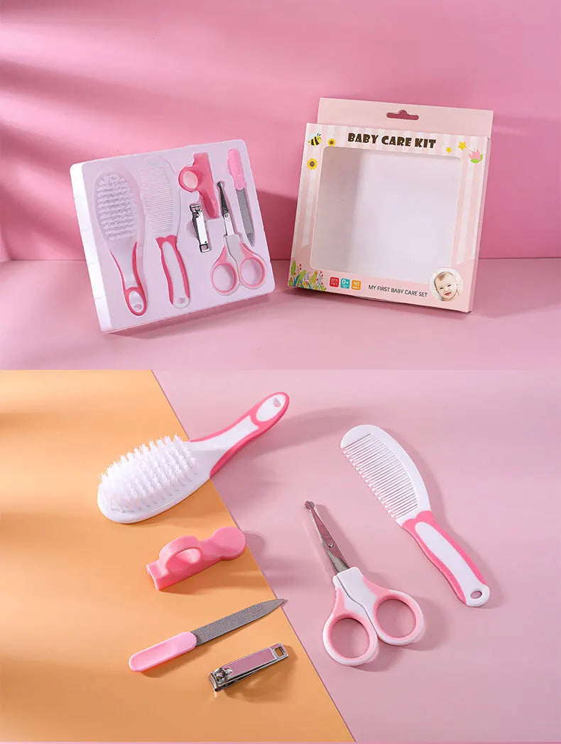 Baby Care and Cleaning 6-piece Nail Clipper Combination Set baby Safety Comb Brush Gift Box Wholesale New Born Baby Essentials