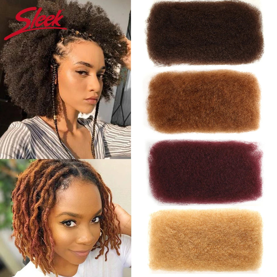 QVR Malaysia Remy Afro kinky Curly Bulk Human Hair For Braiding Dreadlock Extension Loc Repair Twist 50g/pc Natural Braids Hair