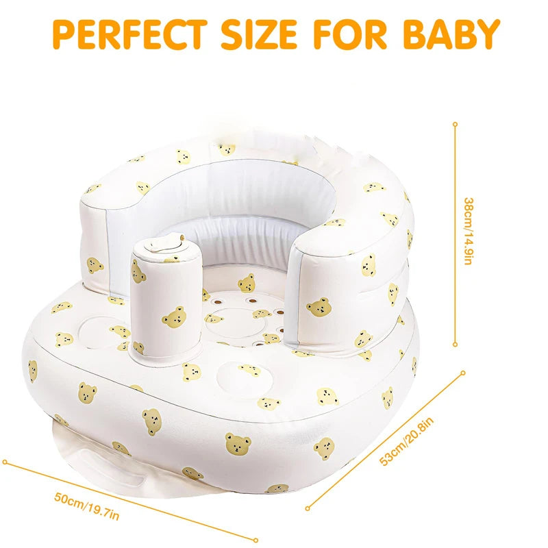 Inflatable Baby Seat for Babies 3-36 Months,Built in Air Pump Children Baby Sofa,Bumbo Seat for Learning to Sit,Feeding,Camping