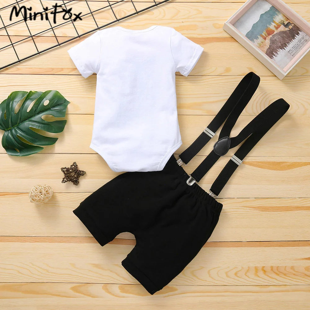 Baby Boys  Outfits Sets Balloon Lette  Bodysuit and Y-back Suspender Shorts  Baby Clothes