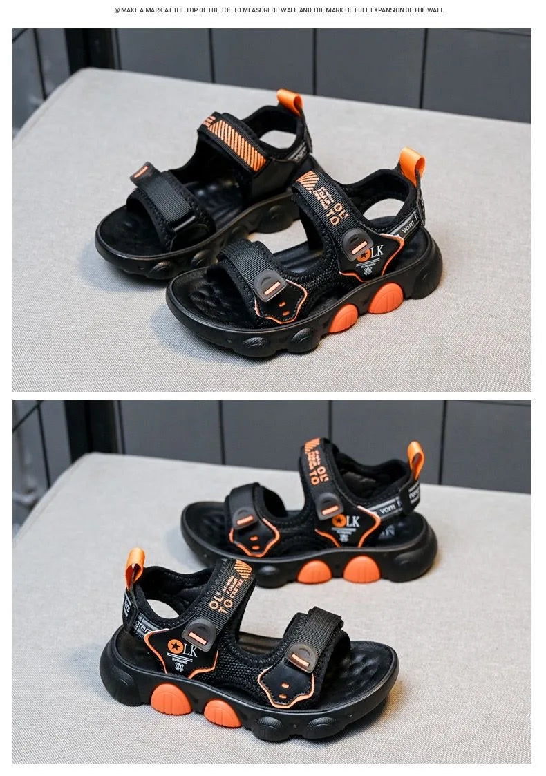 Boys Beach Sandals Kids Summer Shoes 2024 Summer New Children Sports Casual Sandals for Medium Big Boy Anti-skid Fashion 26-37