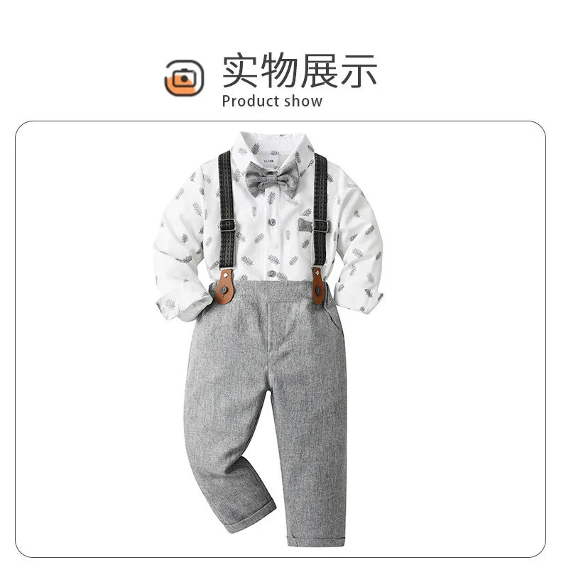 Boys Spring Autumn Clothes Children's Clothes Baby Overalls Small Suit 2-Piece Boy Suits New Born Infant Outfit Set Tops Pants