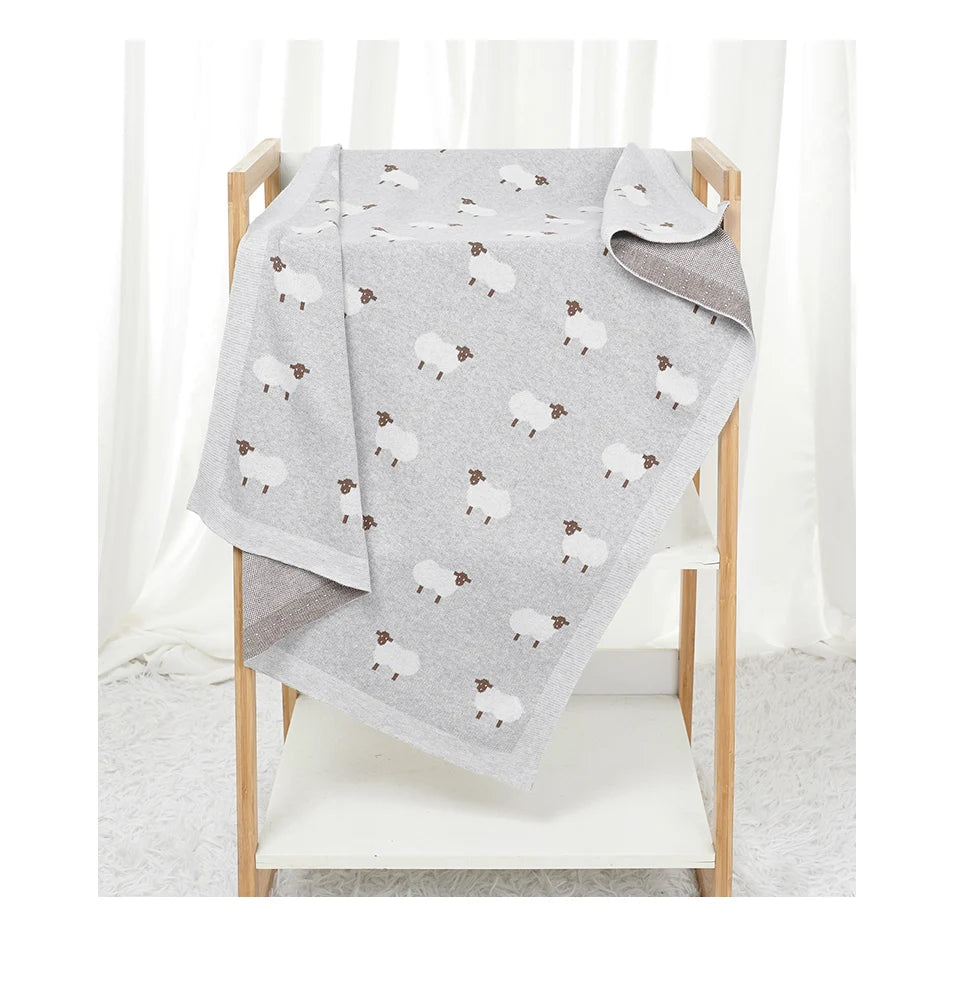 Baby Cotton Blankets Knitted Newborn Boys Girls Stroller Nursery Swaddle Wrap Cuddle Quilts 90*70cm Infant Toddler Receiving Mat