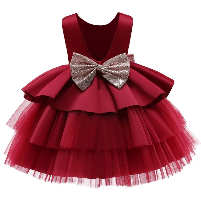 Baby Princess Dress Newborn Girls Birthday Party 1st Christening Gown Toddler Kid Children 2 3 4 5 Year Green Chrsitmas Dress