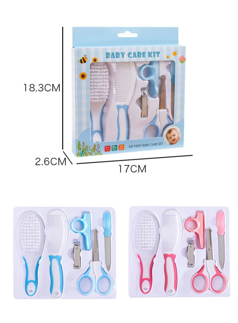 Baby Care and Cleaning 6-piece Nail Clipper Combination Set baby Safety Comb Brush Gift Box Wholesale New Born Baby Essentials
