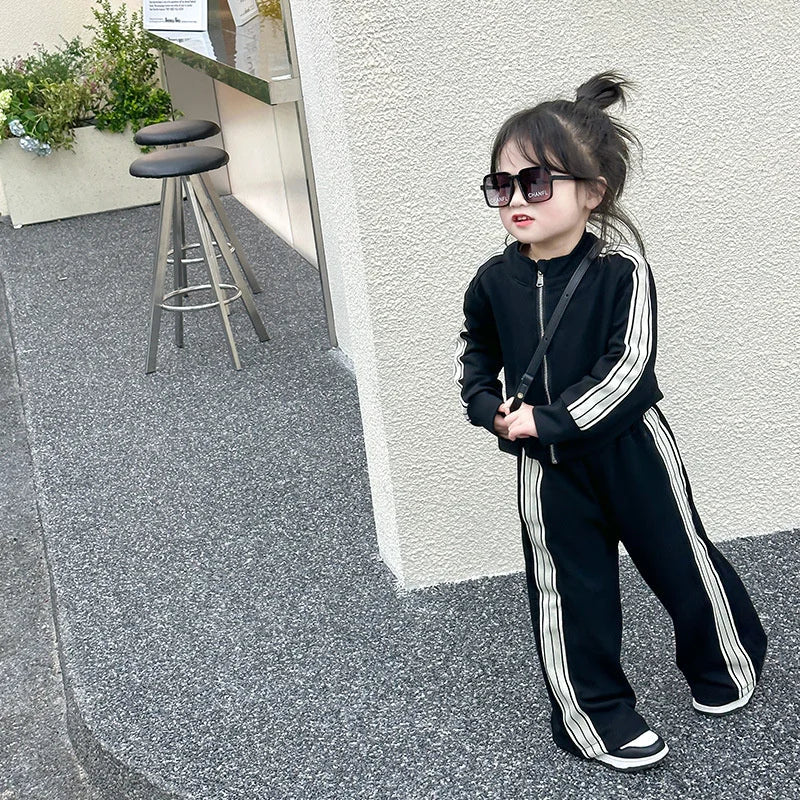 Girl's Clothes Sets Baby Autumn Suit Children's Striped Top Trousers 2Pcs Spring Sports Outfit Kids Casual Clothes 2-8 Years