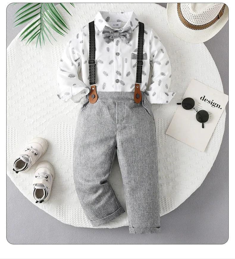 Boys Spring Autumn Clothes Children's Clothes Baby Overalls Small Suit 2-Piece Boy Suits New Born Infant Outfit Set Tops Pants