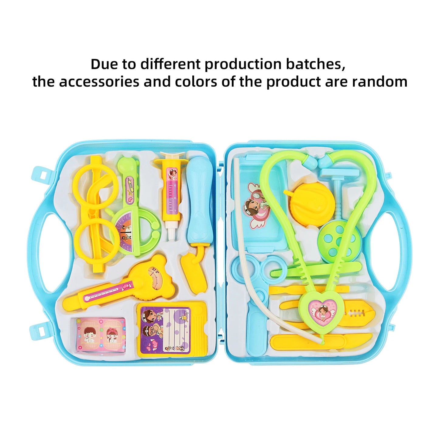 Children's doctor, playhouse toy, portable medicine box set, stethoscope, injection for girls and boys