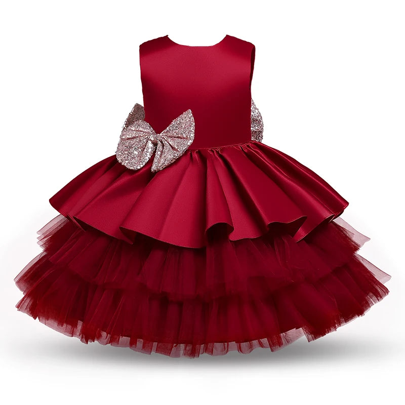 Baby Princess Dress Newborn Girls Birthday Party 1st Christening Gown Toddler Kid Children 2 3 4 5 Year Green Chrsitmas Dress